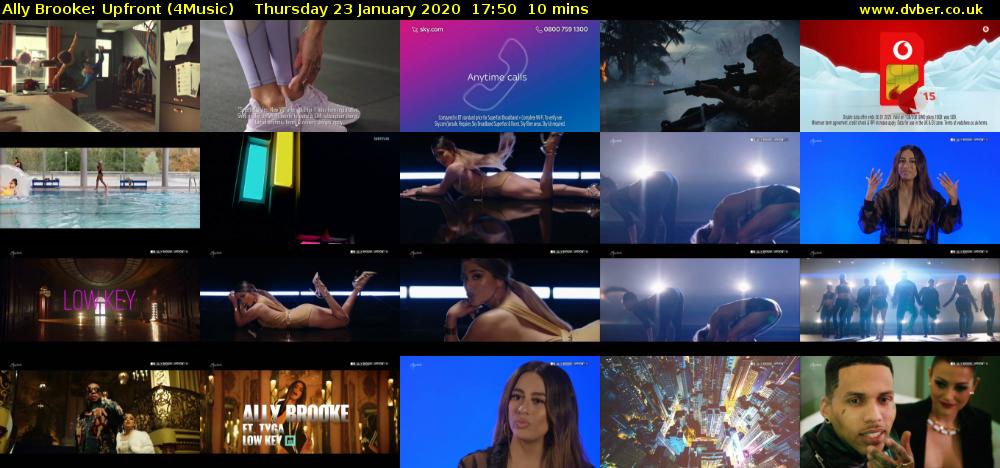 Ally Brooke: Upfront (4Music) Thursday 23 January 2020 17:50 - 18:00