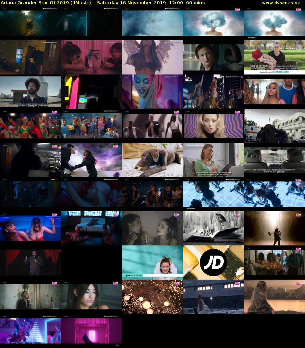 Ariana Grande: Star Of 2019 (4Music) Saturday 16 November 2019 12:00 - 13:00