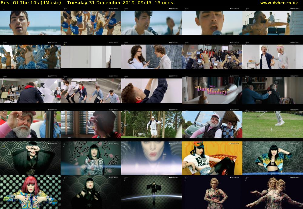 Best Of The 10s (4Music) Tuesday 31 December 2019 09:45 - 10:00
