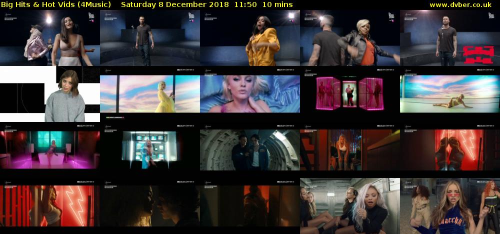 Big Hits & Hot Vids (4Music) Saturday 8 December 2018 11:50 - 12:00