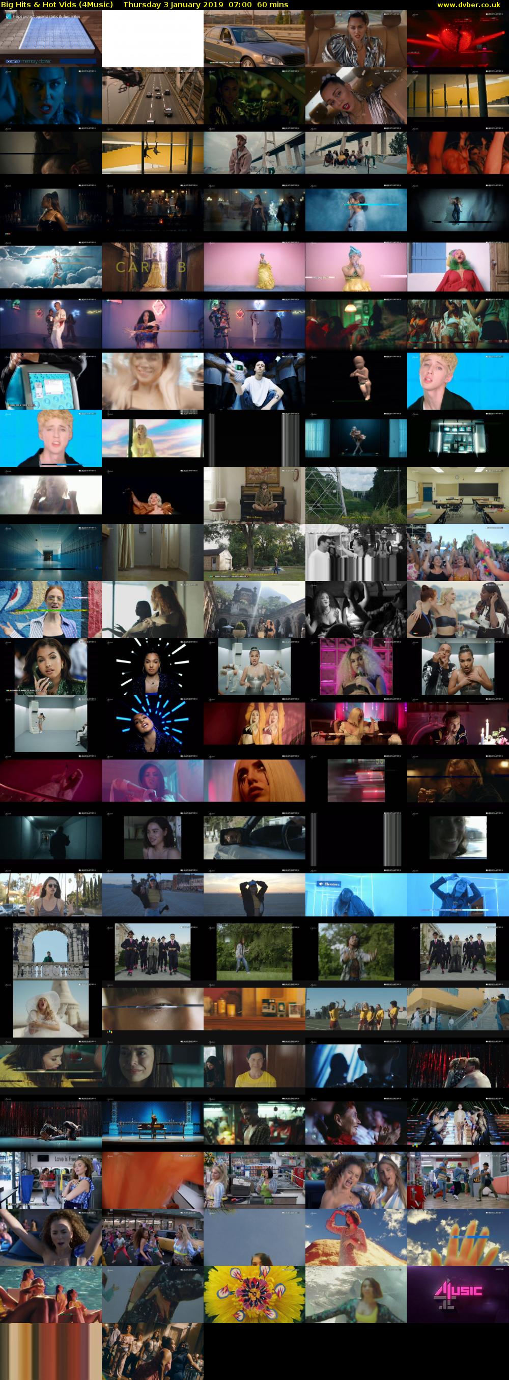 Big Hits & Hot Vids (4Music) Thursday 3 January 2019 07:00 - 08:00