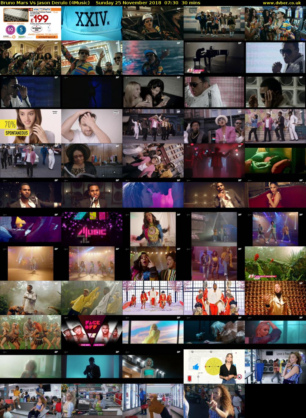 Bruno Mars Vs Jason Derulo (4Music) Sunday 25 November 2018 07:30 - 08:00
