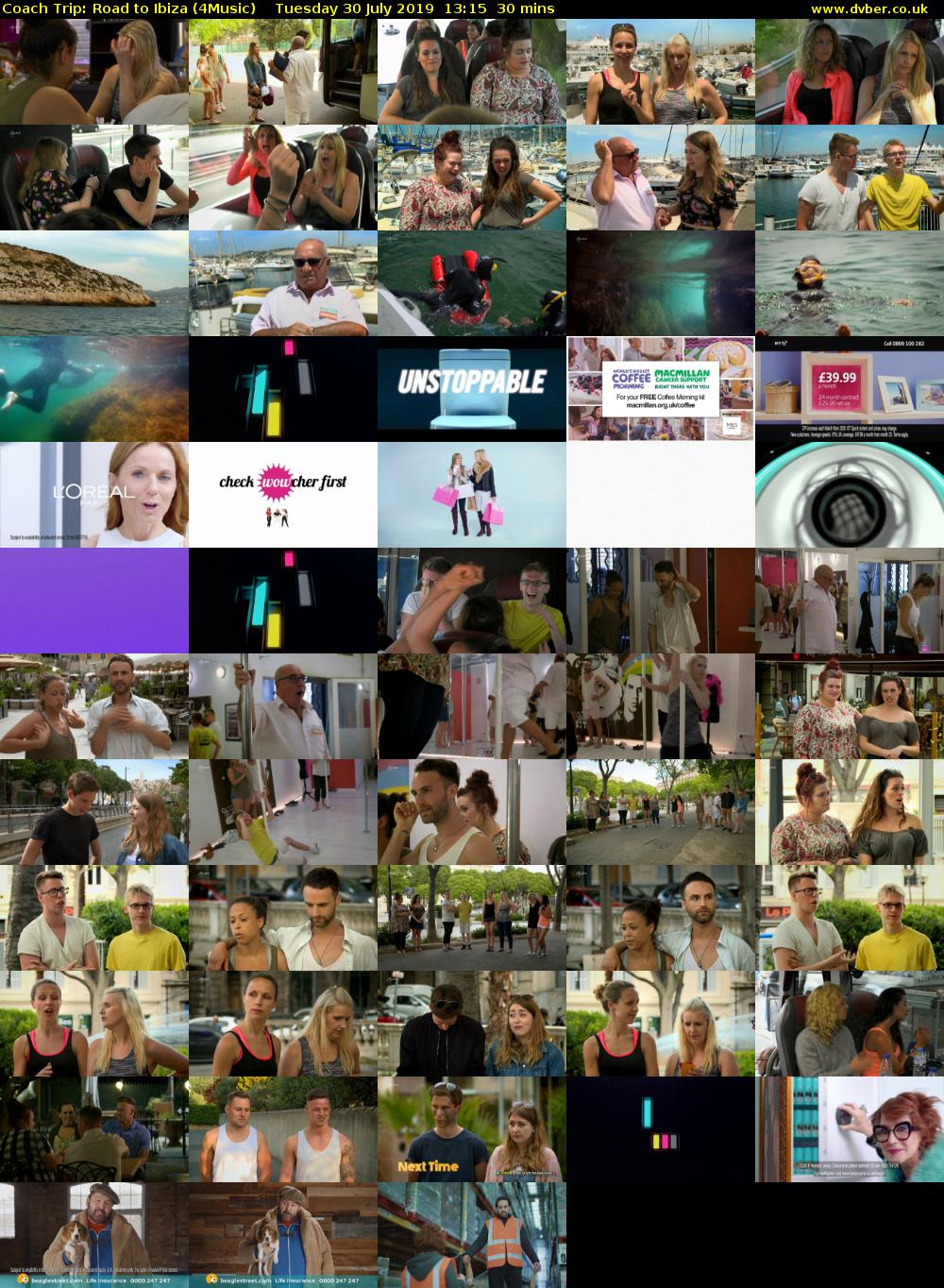 Coach Trip: Road to Ibiza (4Music) Tuesday 30 July 2019 13:15 - 13:45