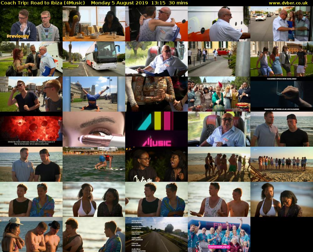 Coach Trip: Road to Ibiza (4Music) Monday 5 August 2019 13:15 - 13:45