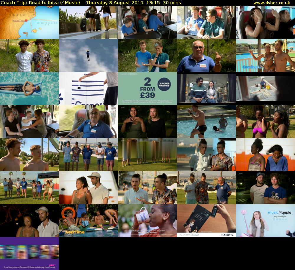 Coach Trip: Road to Ibiza (4Music) Thursday 8 August 2019 13:15 - 13:45