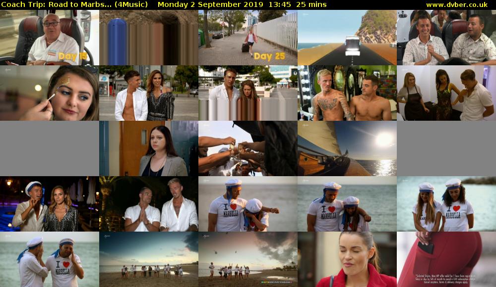 Coach Trip: Road to Marbs... (4Music) Monday 2 September 2019 13:45 - 14:10