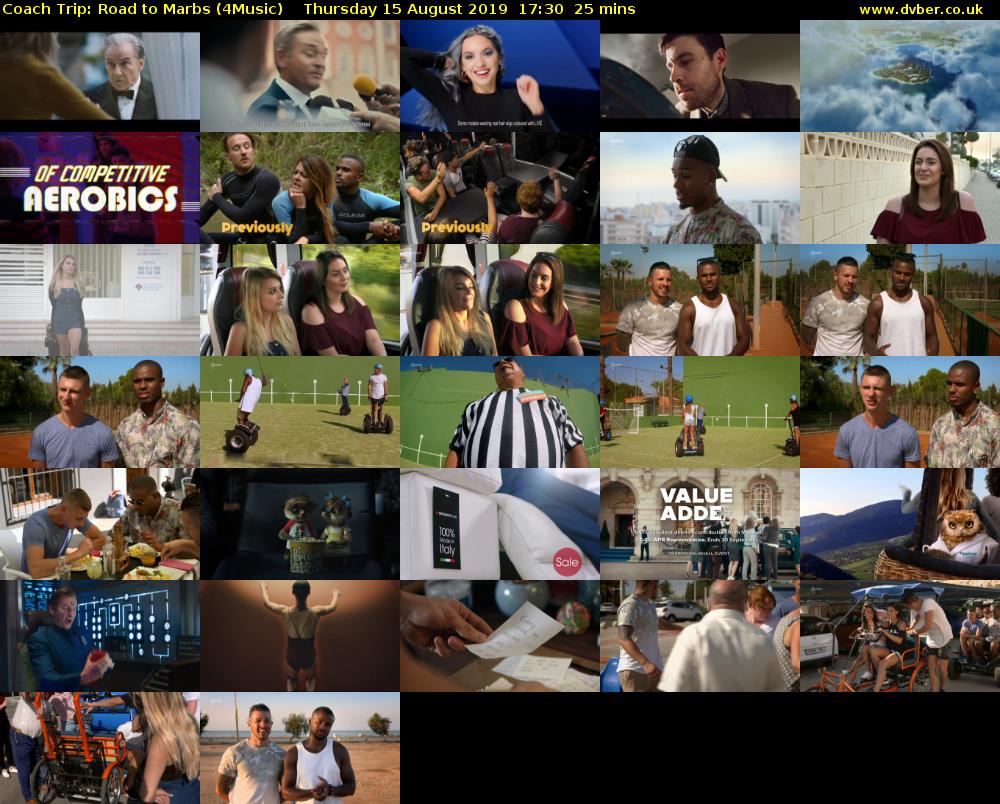 Coach Trip: Road to Marbs (4Music) Thursday 15 August 2019 17:30 - 17:55