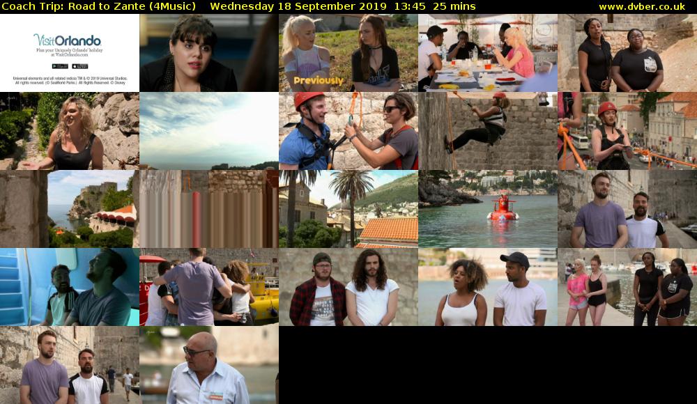 Coach Trip: Road to Zante (4Music) Wednesday 18 September 2019 13:45 - 14:10