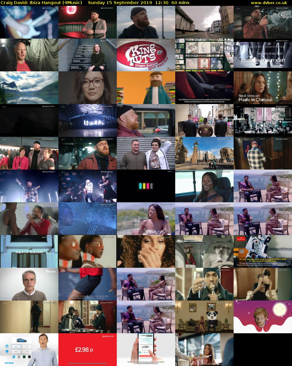 Craig David: Ibiza hangout (4Music) Sunday 15 September 2019 12:30 - 13:30