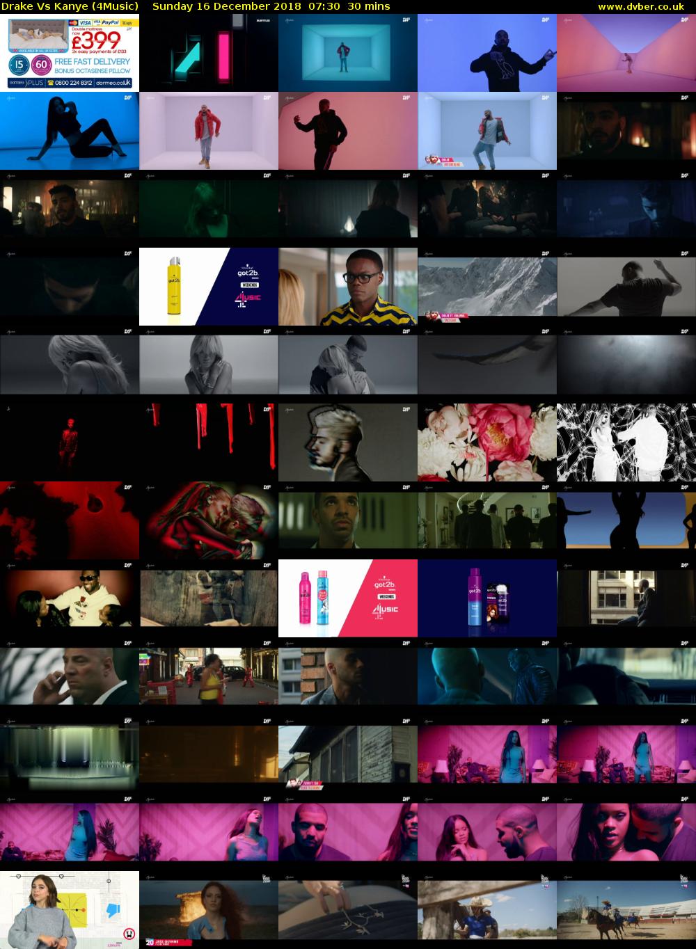 Drake Vs Kanye (4Music) Sunday 16 December 2018 07:30 - 08:00