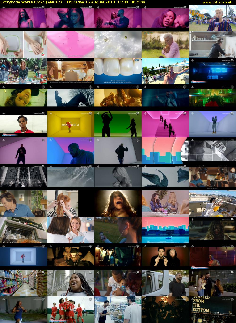 Everybody Wants Drake (4Music) Thursday 16 August 2018 11:30 - 12:00