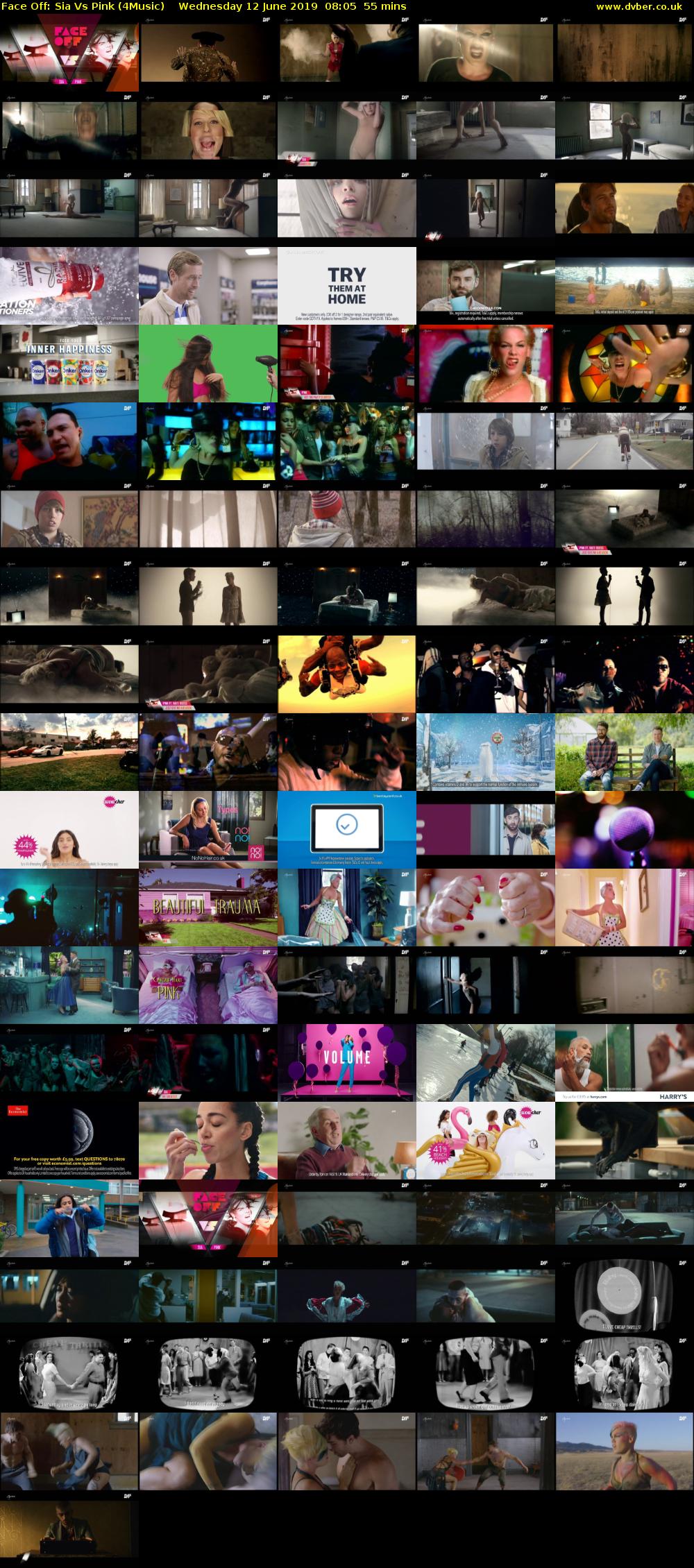 Face Off: Sia Vs Pink (4Music) Wednesday 12 June 2019 08:05 - 09:00