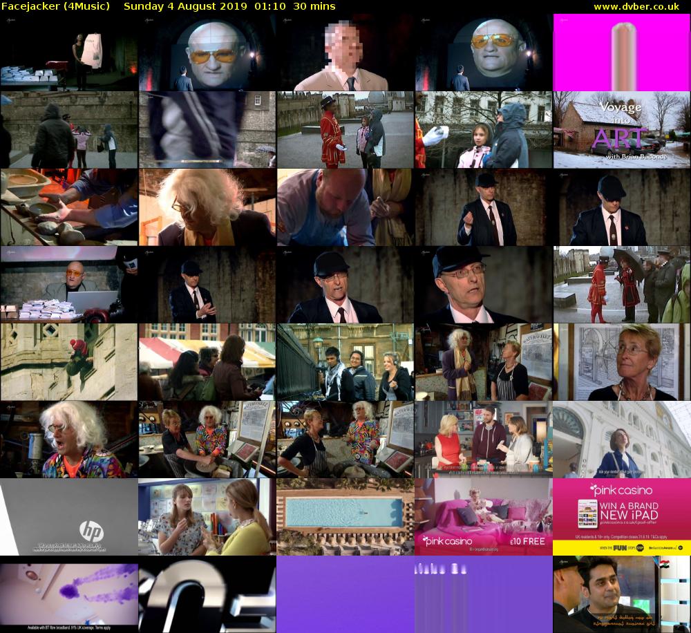 Facejacker (4Music) Sunday 4 August 2019 01:10 - 01:40