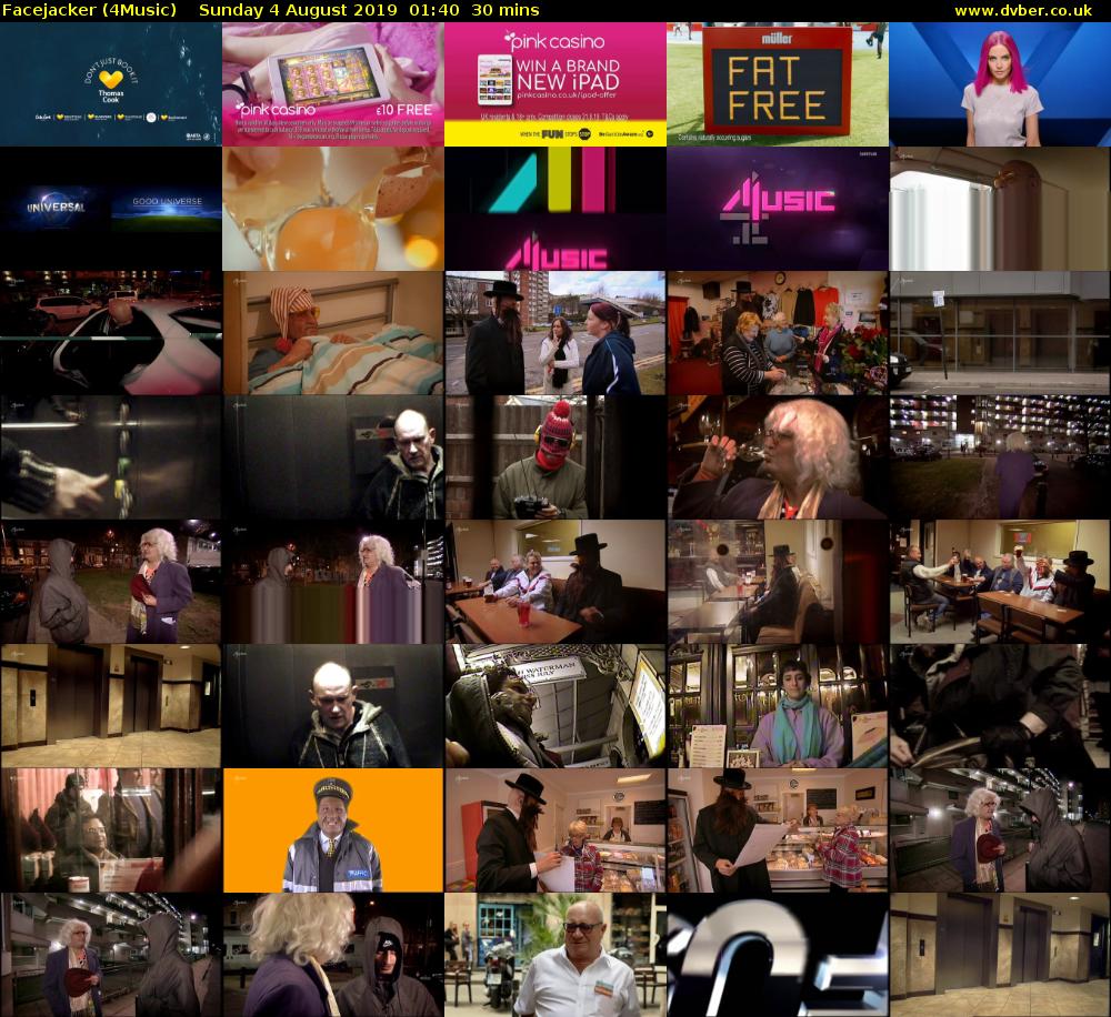 Facejacker (4Music) Sunday 4 August 2019 01:40 - 02:10