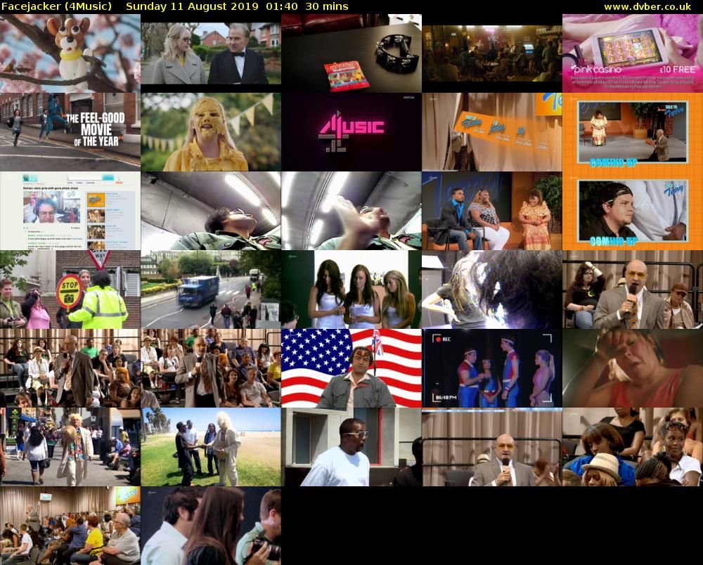 Facejacker (4Music) Sunday 11 August 2019 01:40 - 02:10