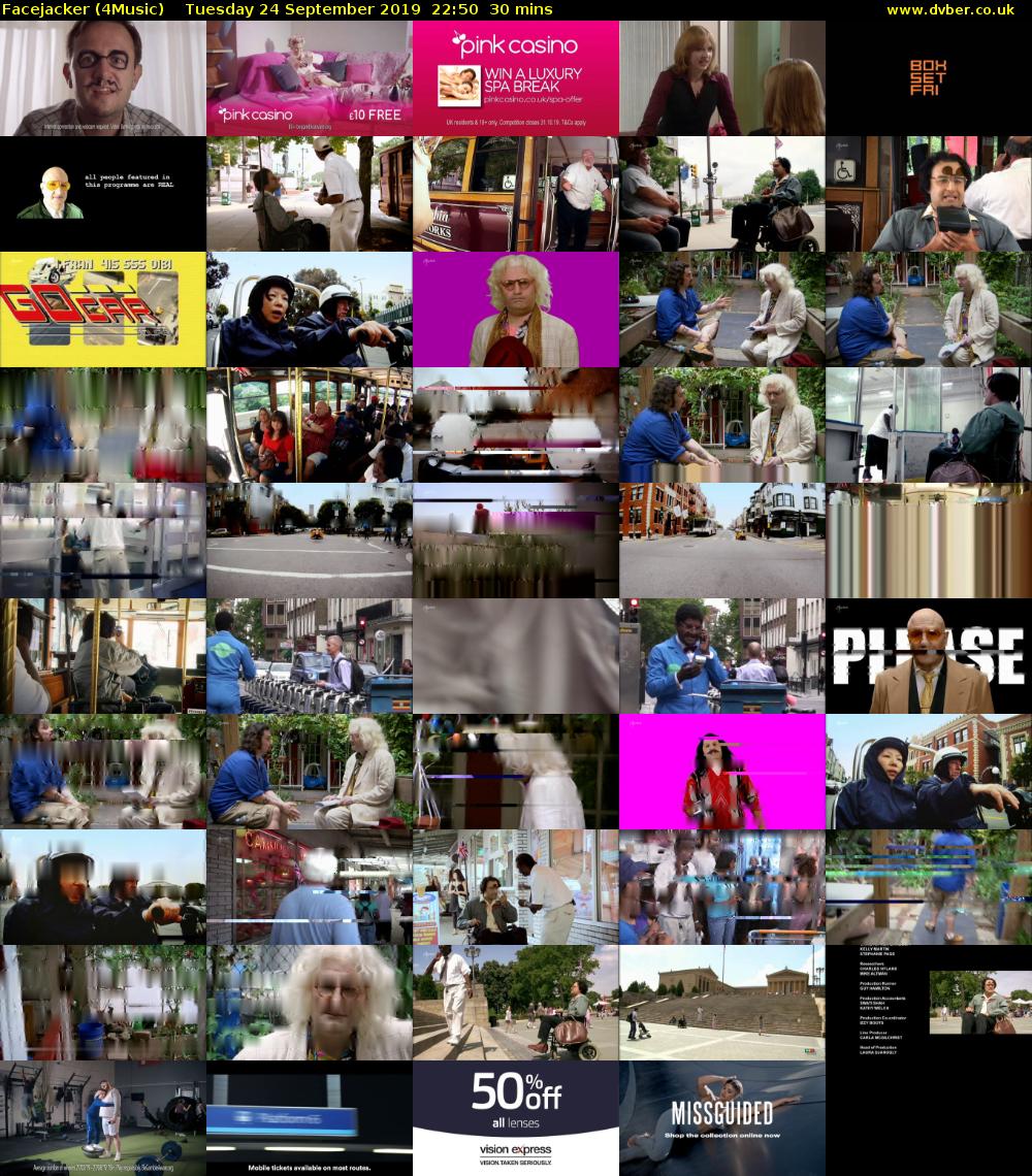 Facejacker (4Music) Tuesday 24 September 2019 22:50 - 23:20