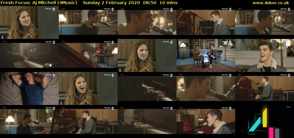 Fresh Focus: AJ Mitchell (4Music) Sunday 2 February 2020 08:50 - 09:00