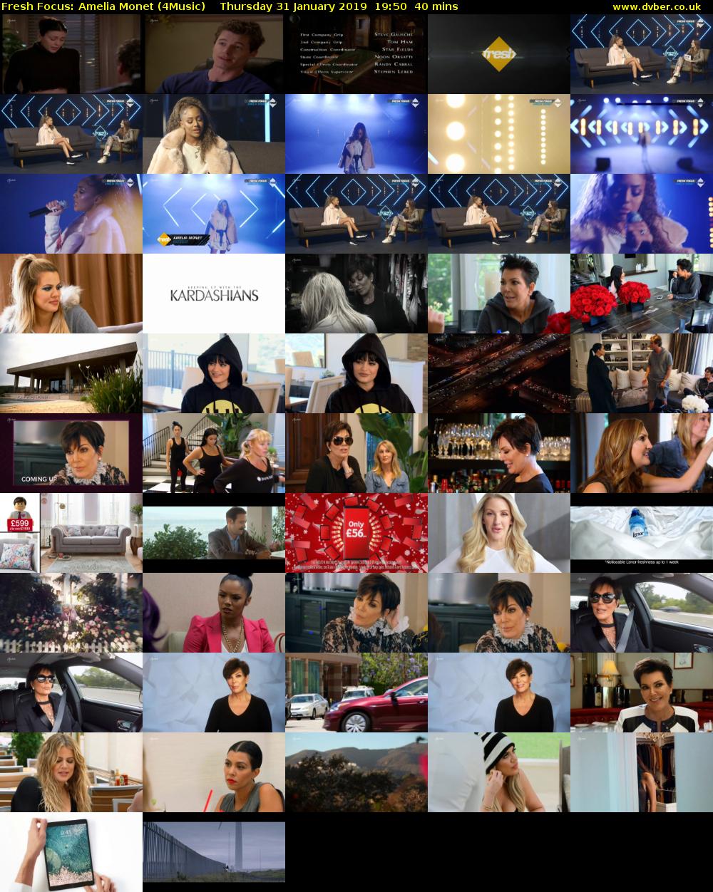 Fresh Focus: Amelia Monet (4Music) Thursday 31 January 2019 19:50 - 20:30