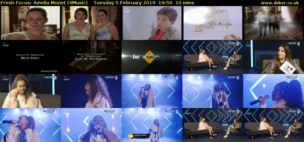 Fresh Focus: Amelia Monet (4Music) Tuesday 5 February 2019 19:50 - 20:00