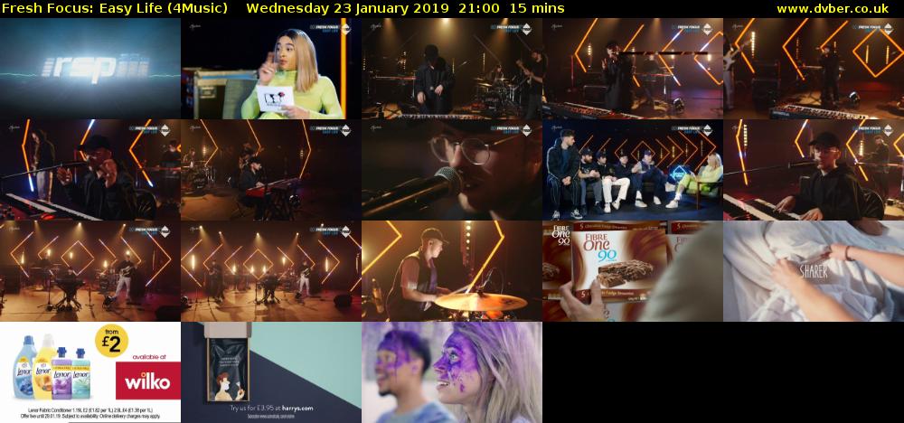 Fresh Focus: Easy Life (4Music) Wednesday 23 January 2019 21:00 - 21:15