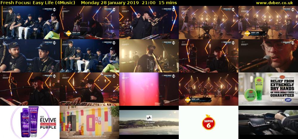 Fresh Focus: Easy Life (4Music) Monday 28 January 2019 21:00 - 21:15