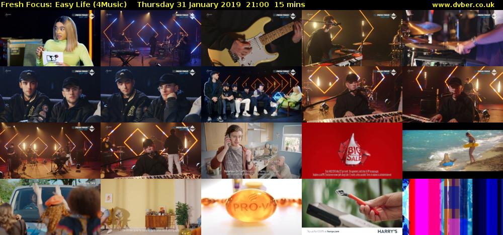 Fresh Focus: Easy Life (4Music) Thursday 31 January 2019 21:00 - 21:15