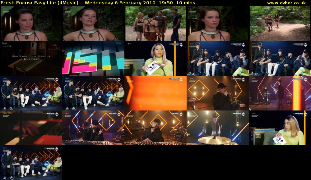 Fresh Focus: Easy Life (4Music) Wednesday 6 February 2019 19:50 - 20:00