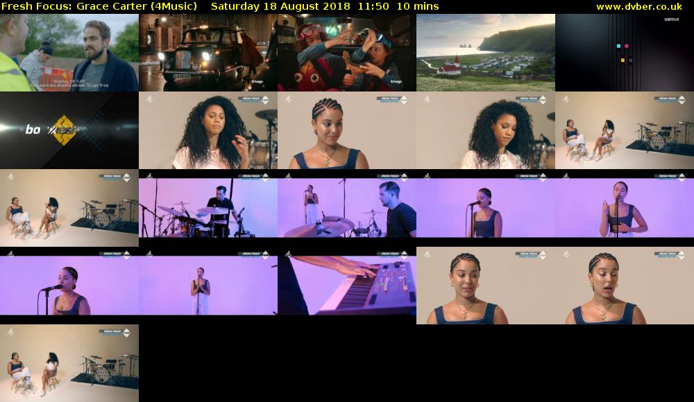 Fresh Focus: Grace Carter (4Music) Saturday 18 August 2018 11:50 - 12:00