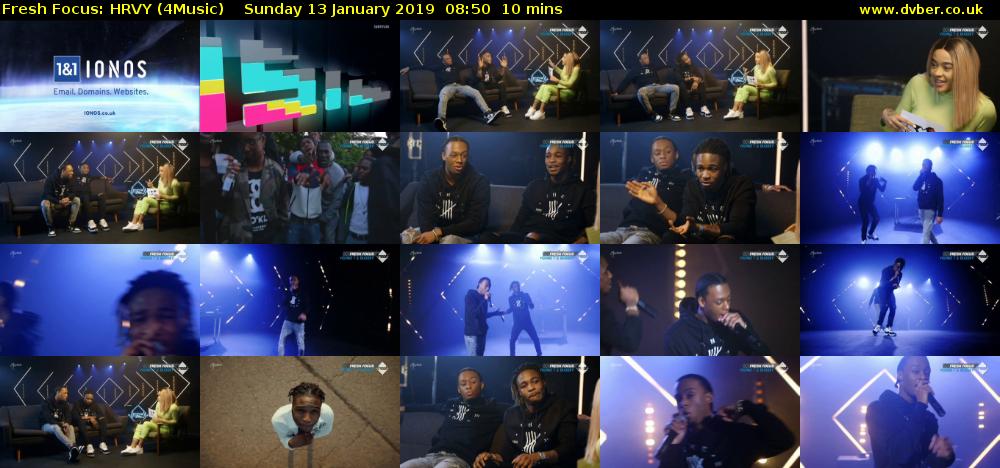 Fresh Focus: HRVY (4Music) Sunday 13 January 2019 08:50 - 09:00
