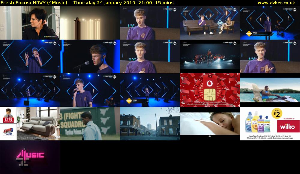 Fresh Focus: HRVY (4Music) Thursday 24 January 2019 21:00 - 21:15
