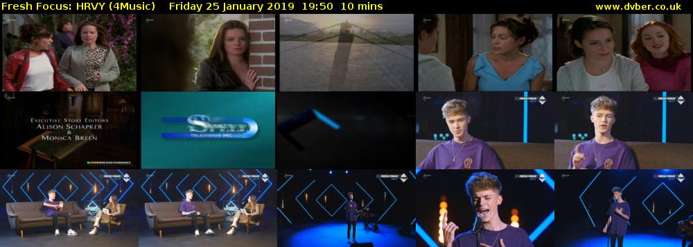 Fresh Focus: HRVY (4Music) Friday 25 January 2019 19:50 - 20:00