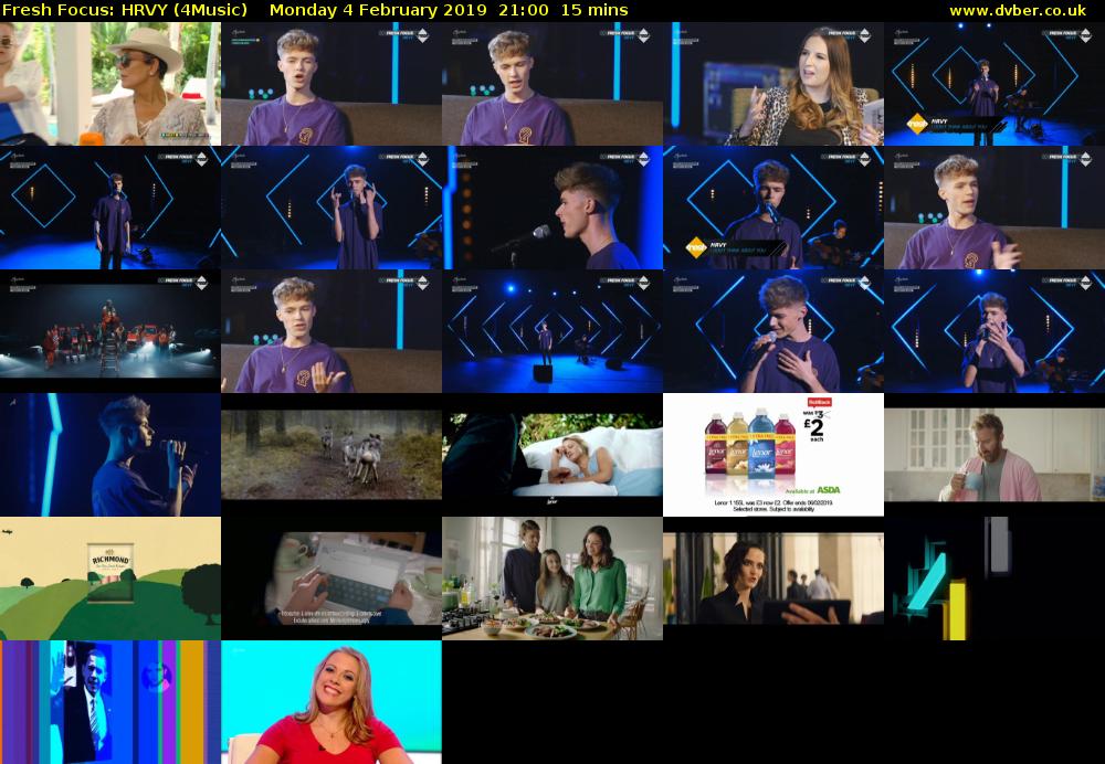 Fresh Focus: HRVY (4Music) Monday 4 February 2019 21:00 - 21:15
