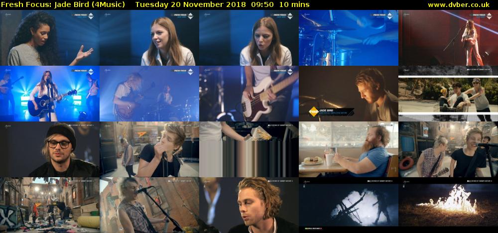 Fresh Focus: Jade Bird (4Music) Tuesday 20 November 2018 09:50 - 10:00