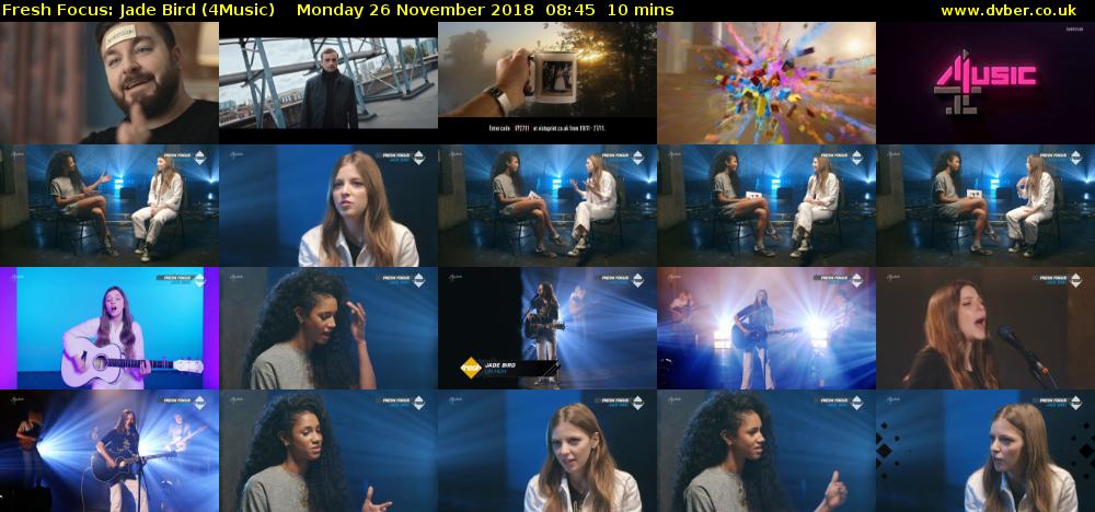 Fresh Focus: Jade Bird (4Music) Monday 26 November 2018 08:45 - 08:55