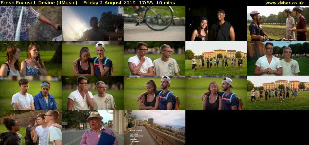 Fresh Focus: L Devine (4Music) Friday 2 August 2019 17:55 - 18:05