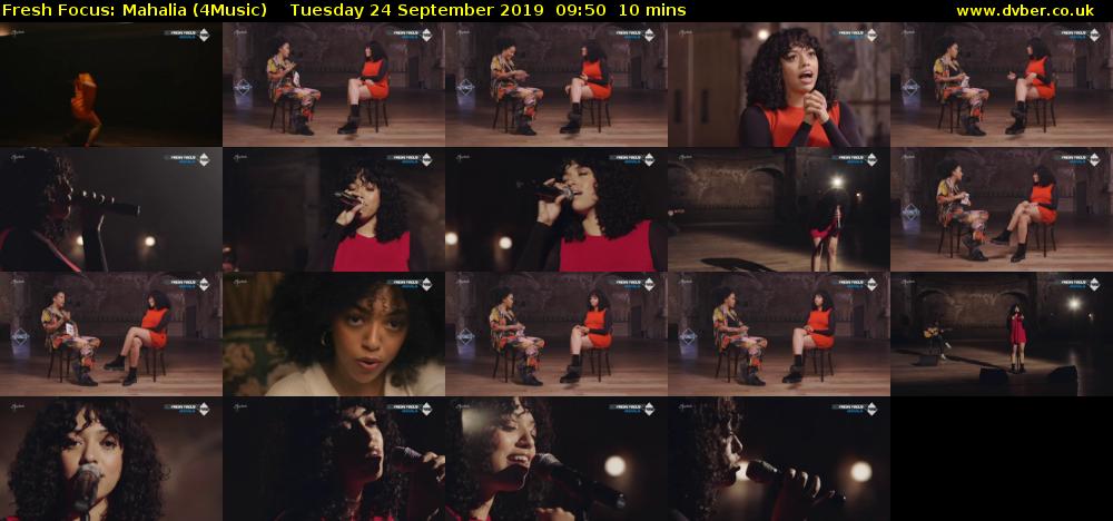 Fresh Focus: Mahalia (4Music) Tuesday 24 September 2019 09:50 - 10:00