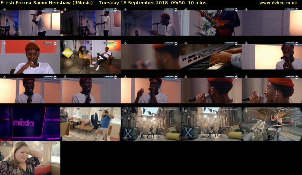 Fresh Focus: Samm Henshaw (4Music) Tuesday 18 September 2018 09:50 - 10:00