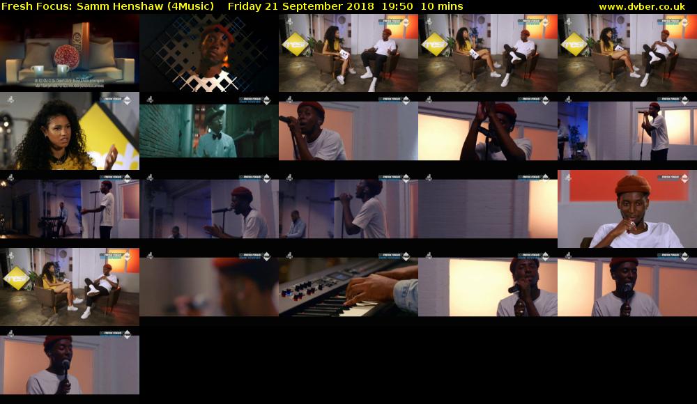 Fresh Focus: Samm Henshaw (4Music) Friday 21 September 2018 19:50 - 20:00