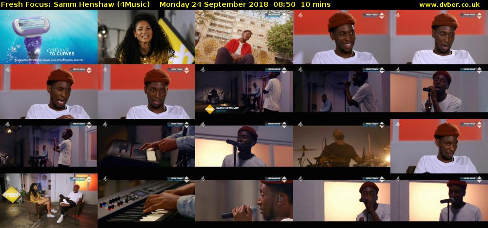 Fresh Focus: Samm Henshaw (4Music) Monday 24 September 2018 08:50 - 09:00