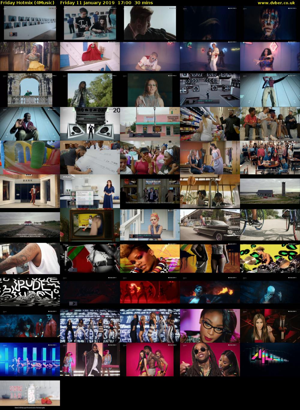 Friday Hotmix (4Music) Friday 11 January 2019 17:00 - 17:30