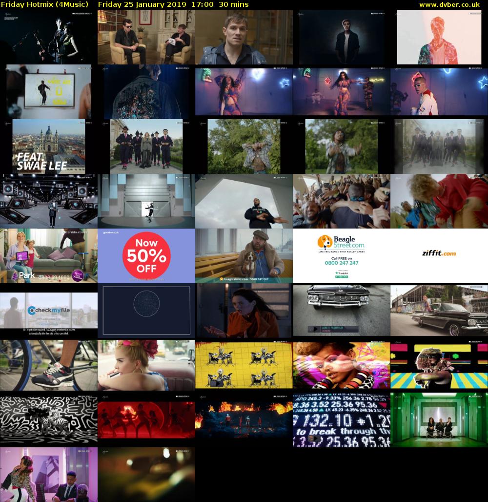 Friday Hotmix (4Music) Friday 25 January 2019 17:00 - 17:30