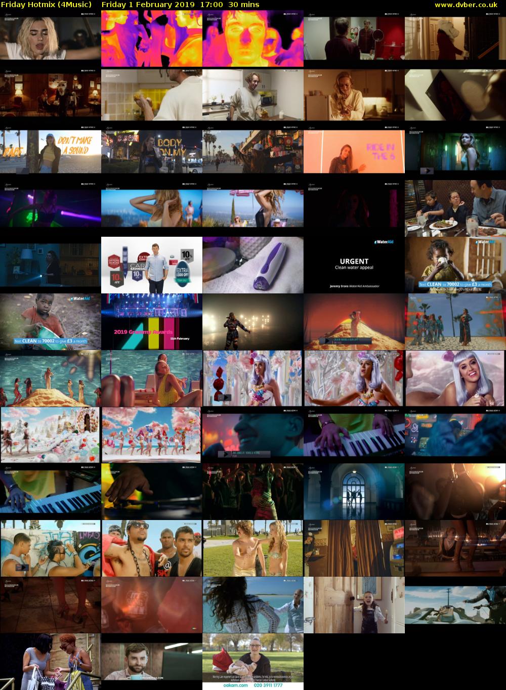 Friday Hotmix (4Music) Friday 1 February 2019 17:00 - 17:30