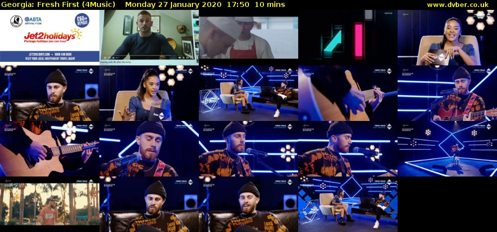 Georgia: Fresh First (4Music) Monday 27 January 2020 17:50 - 18:00