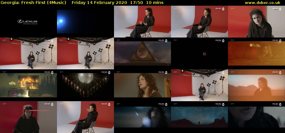 Georgia: Fresh First (4Music) Friday 14 February 2020 17:50 - 18:00