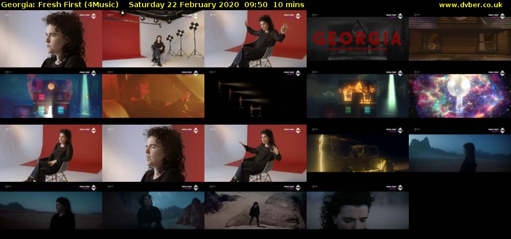 Georgia: Fresh First (4Music) Saturday 22 February 2020 09:50 - 10:00