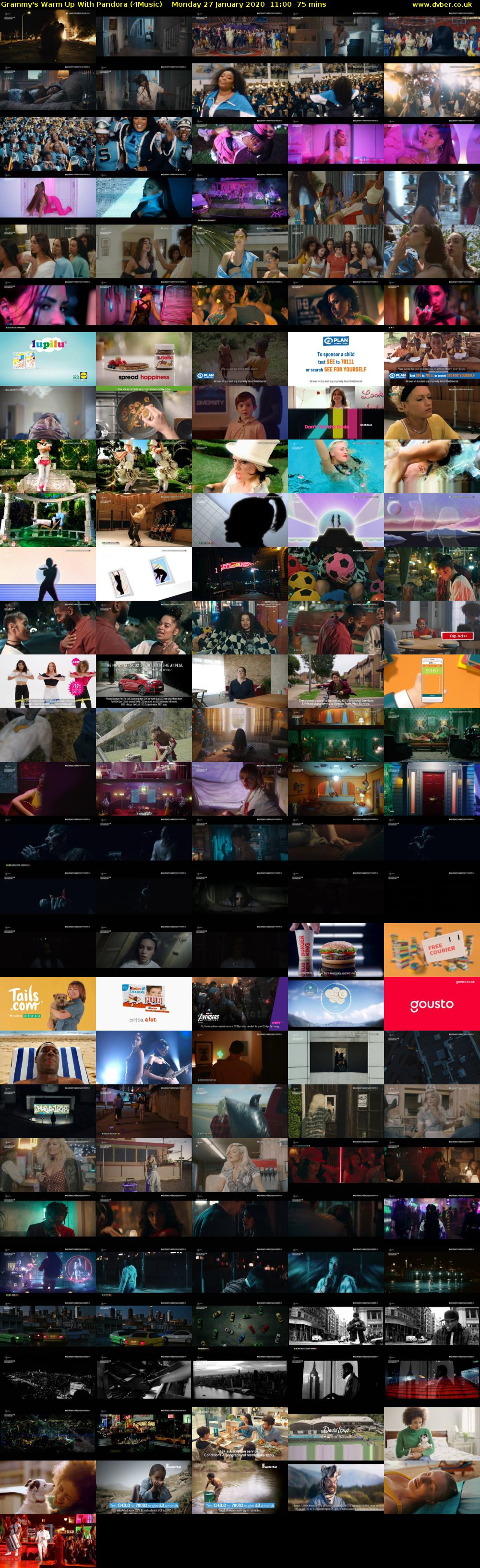 Grammy's Warm Up With Pandora (4Music) Monday 27 January 2020 11:00 - 12:15