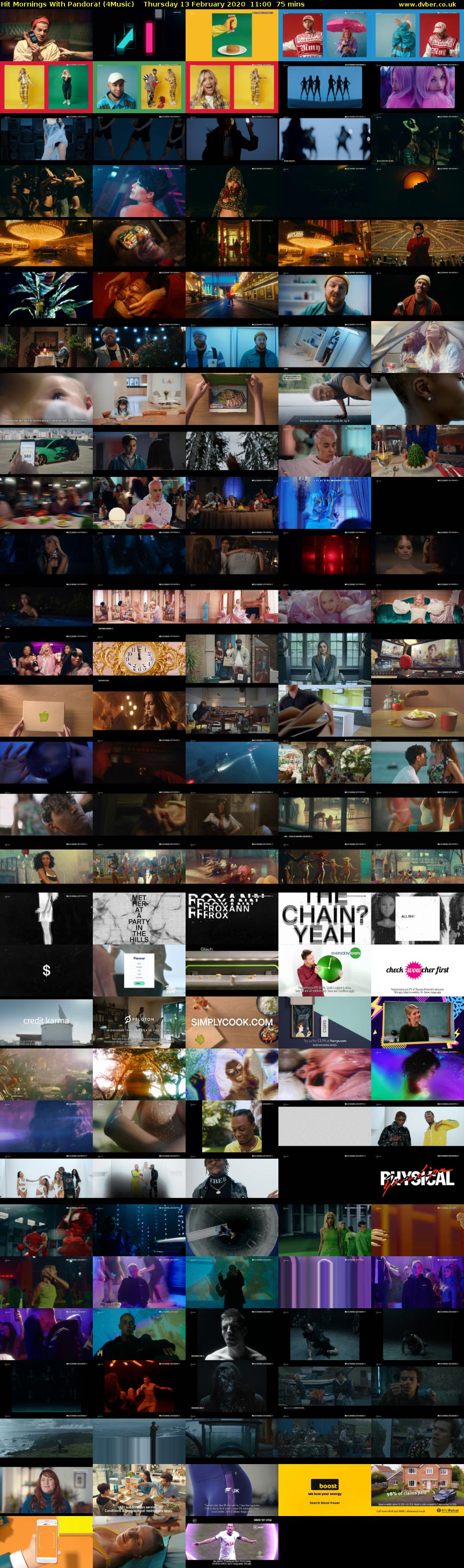 Hit Mornings With Pandora! (4Music) Thursday 13 February 2020 11:00 - 12:15