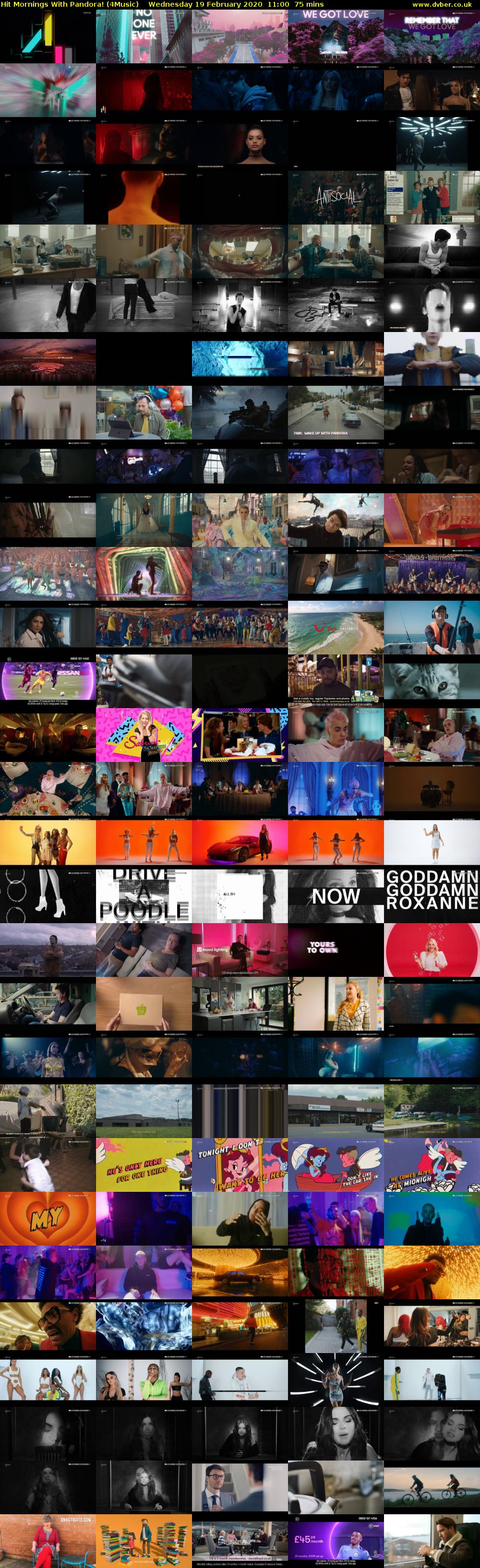 Hit Mornings With Pandora! (4Music) Wednesday 19 February 2020 11:00 - 12:15
