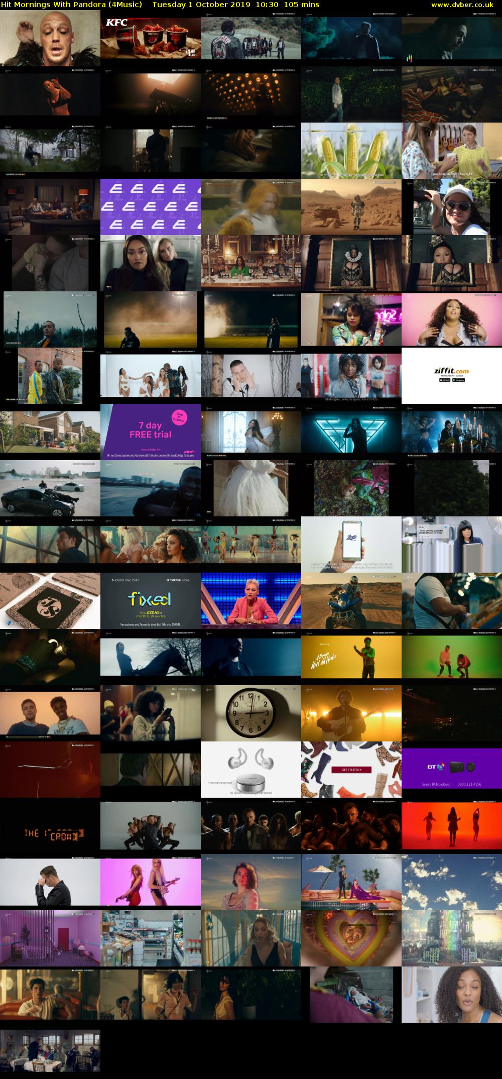 Hit Mornings With Pandora (4Music) Tuesday 1 October 2019 10:30 - 12:15