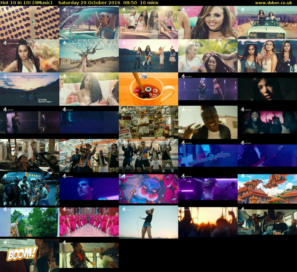 Hot 10 In 10! (4Music) Saturday 29 October 2016 08:50 - 09:00